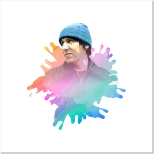 ELLIOT SMITH WITH SPLASH COLOR PAINTING Posters and Art